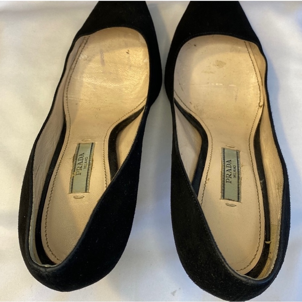 Prada Pointed Toe Suede Pumps - Picture 4 of 10